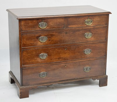 Lot 693 - 19th century mahogany chest of two short over three long drawers