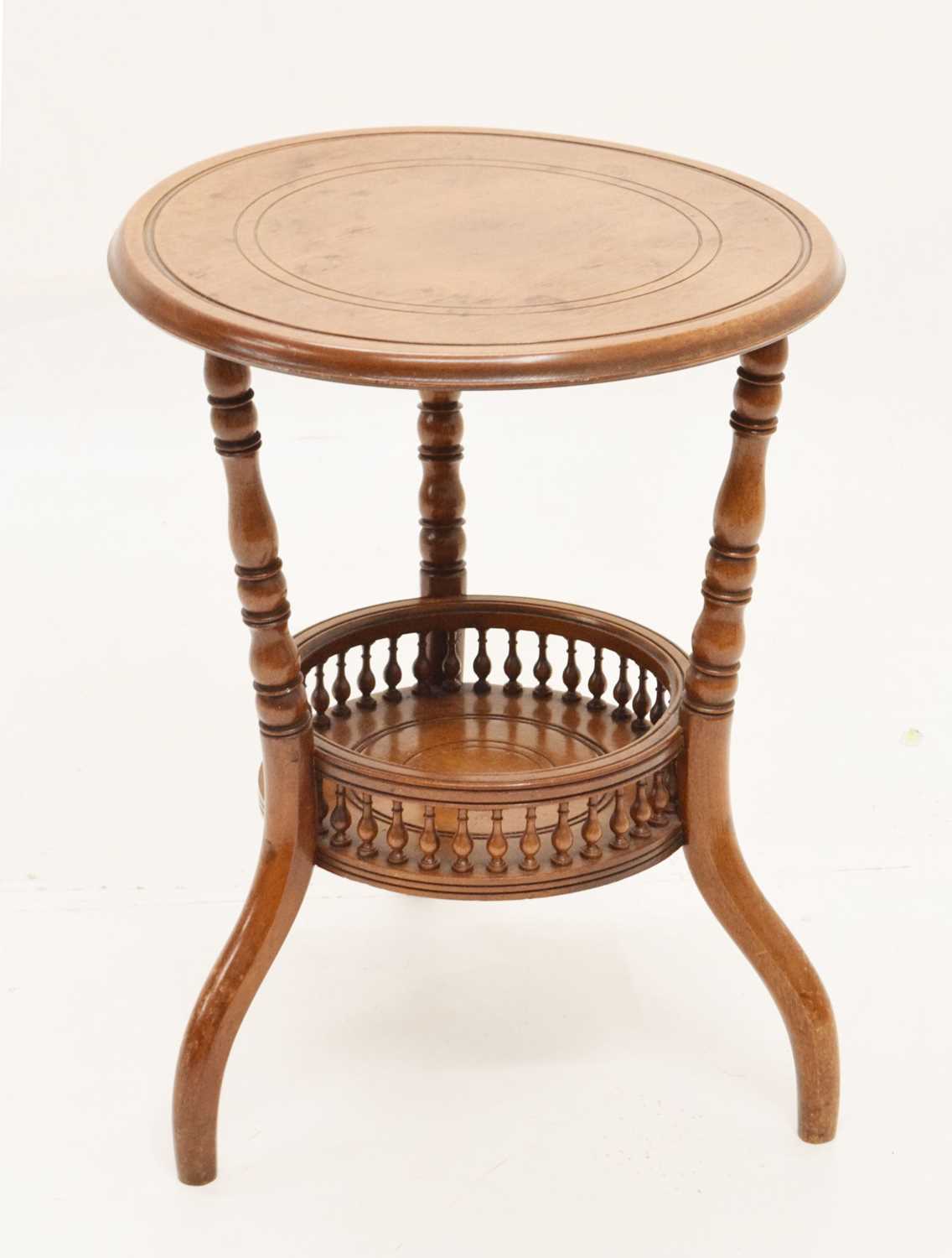 Lot 696 - Edwardian fruitwood circular occasional
