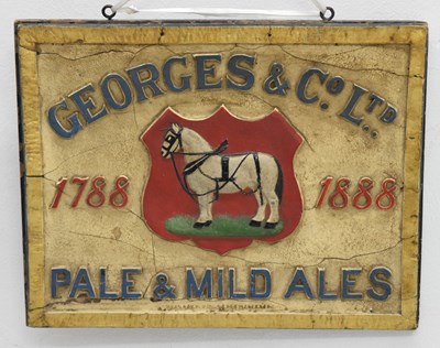 Lot 386 - Late 19th century advertising sign - Georges & Co, Pale and Mild Ale