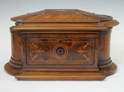 Lot 797 - Inlaid walnut tea caddy