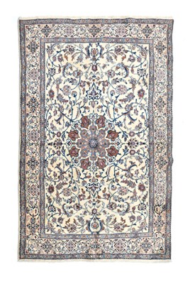 Lot 342 - Central Persian part silk Nain carpet