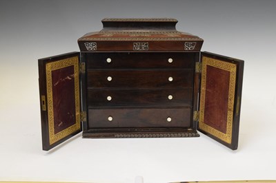 Lot 365 - Victorian mother-of-pearl inlaid rosewood sewing cabinet