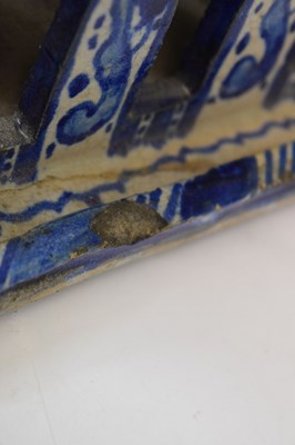 Lot 371 - Mejma (Fez, Morocco) scribe's faience desk candle stand