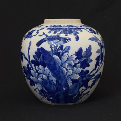 Lot 337 - Chinese blue and white porcelain ovoid ginger jar