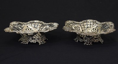 Lot 241 - Pair of Victorian silver bonbon baskets