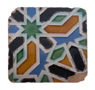 Lot 315 - Arista (Cuenca) type tin-glazed clay tile, probably Spanish, Seville, 16th century