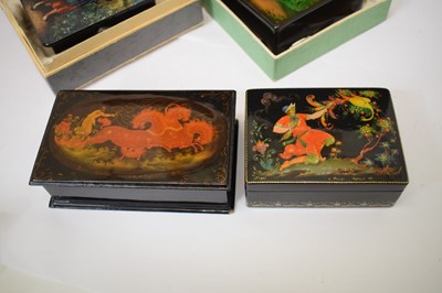 Lot 320 - Six Russian lacquer boxes