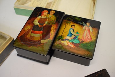 Lot 320 - Six Russian lacquer boxes