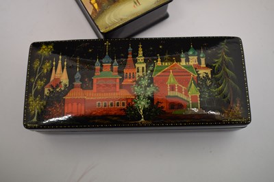 Lot 321 - Five Russian lacquer boxes