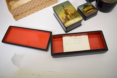 Lot 321 - Five Russian lacquer boxes