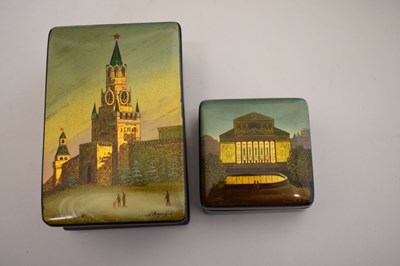 Lot 321 - Five Russian lacquer boxes