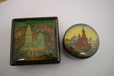 Lot 321 - Five Russian lacquer boxes