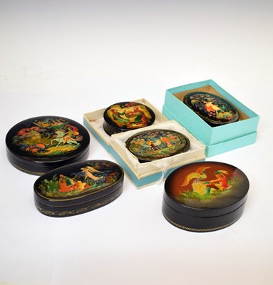 Lot 322 - Six Russian lacquer boxes