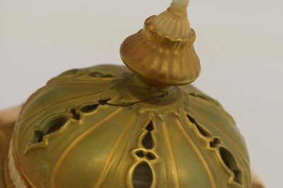 Lot 546 - Royal Worcester pot pourri, shape 1312, painted by Frederick Bray