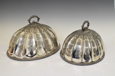 Lot 351 - Two 19th century silver plated meat covers