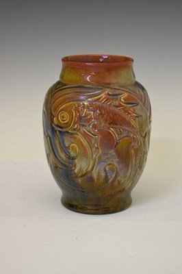 Lot 214 - Richard Joyce - Pilkington's Royal Lancastrian - Fish vase