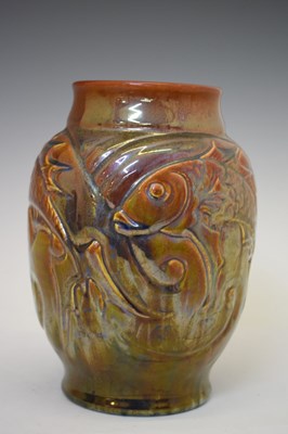 Lot 214 - Richard Joyce - Pilkington's Royal Lancastrian - Fish vase