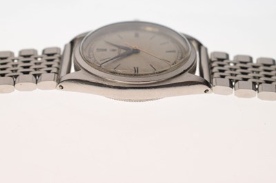 Lot 107 - Rolex - Gentleman's Oyster stainless steel wristwatch, red 4365