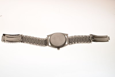 Lot 107 - Rolex - Gentleman's Oyster stainless steel wristwatch, red 4365