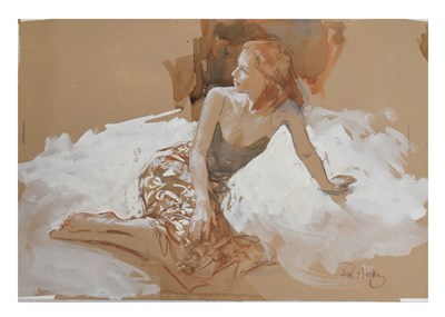 Lot 378 - Paul Hedley (b.1947) - Watercolour with chalk - 'Papillon'