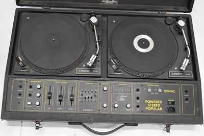 Lot 238 - Citronic CL12D portable twin turntable deck, and a pair of Motorola speakers