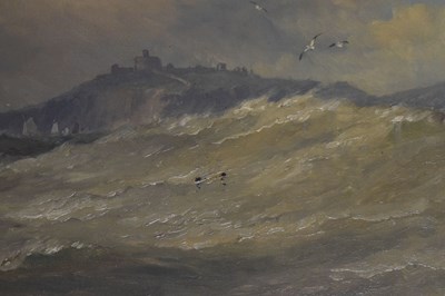 Lot 383 - Arthur Wilde Parsons (1854-1931) - Oil on canvas - Ships off Falmouth with Pendennis Castle