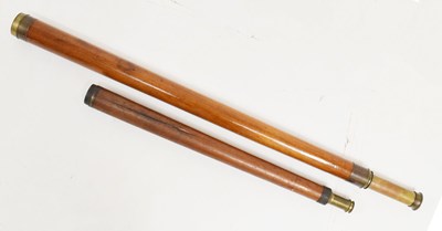 Lot 230 - 19th Century mahogany and brass telescope, and one other