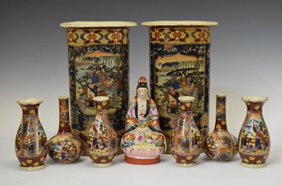 Lot 304 - Three small pairs of Oriental vases, etc