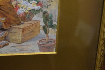 Lot 323 - Antonio Paoletti (Italian, 1834-1912)  - Watercolour - Flower seller, Venice