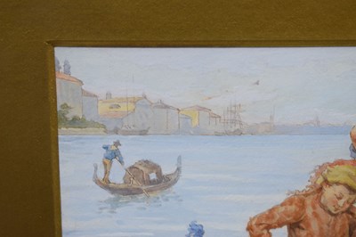 Lot 323 - Antonio Paoletti (Italian, 1834-1912)  - Watercolour - Flower seller, Venice
