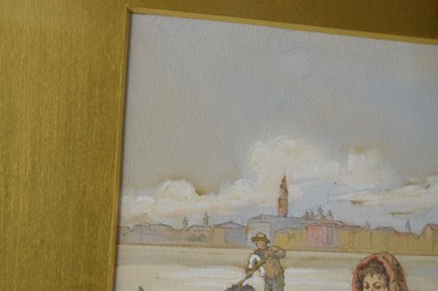 Lot 325 - Antonio Paoletti (Italian, 1834-1912) - Watercolour - Lady with basket, Venezia, 1909