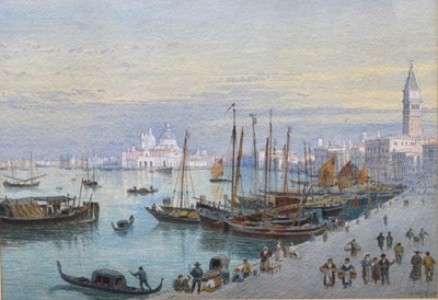 Lot 307 - Walter Paris (1842-1906) - Watercolour - 'Sunrise at Venice'