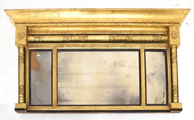 Lot 414 - Gilt framed three glass overmantle