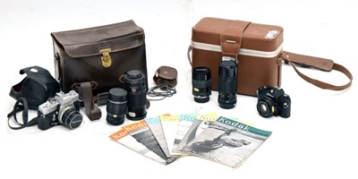 Lot 227 - Nikon camera, Minolta SRT101 and various accessories