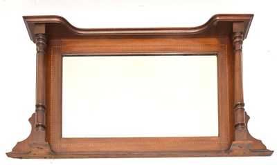 Lot 415 - Early 20th century inlaid mirror/overmantle