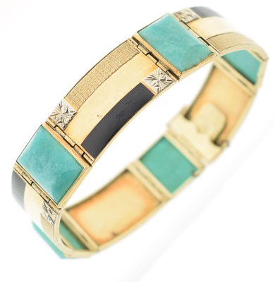 Lot 73 - Art Deco-style panel bracelet
