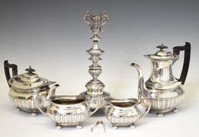 Lot 201 - Four piece Walker & Hall silver plated tea set