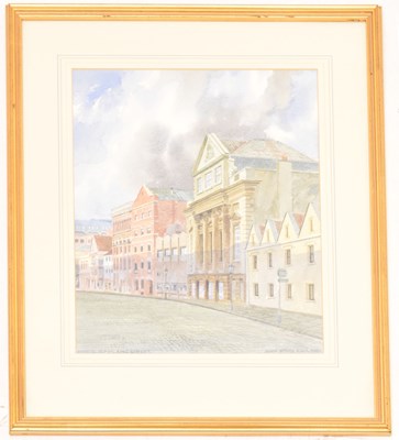 Lot 393 - John Stops R.W.A. (1925-2002) - Watercolour 'Bristol Old Vic, King Street'