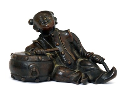 Lot 312 - Chinese Republican period bronze of a drummer boy