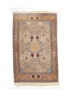 Lot 480 - Persian design Kashan wool rug