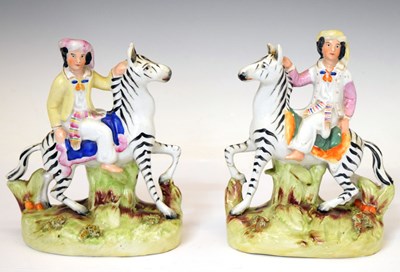 Lot 261 - Pair of Staffordshire zebra groups