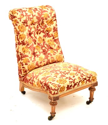 Lot 431 - Victorian deep button back nursing chair