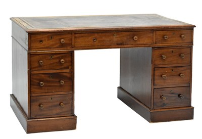 Lot 418 - Early 20th century mahogany twin pedestal desk