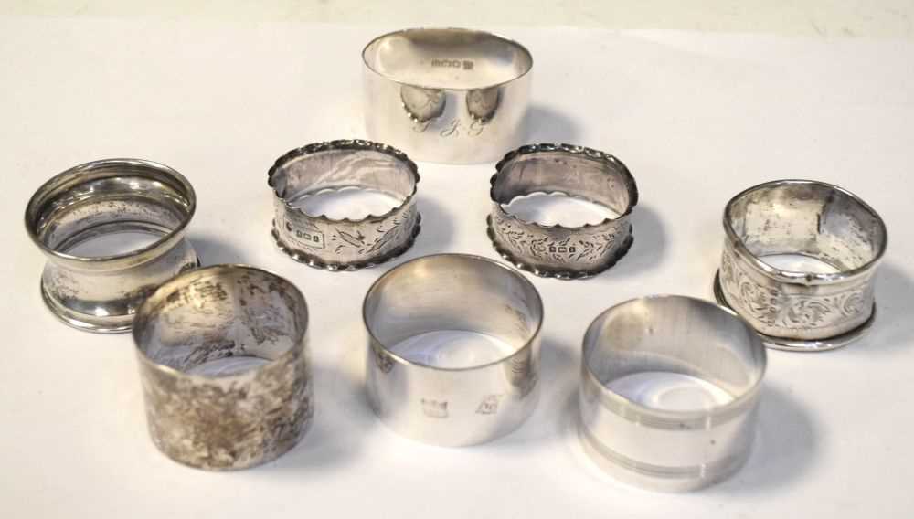 Lot 157 - Quantity of silver napkin rings