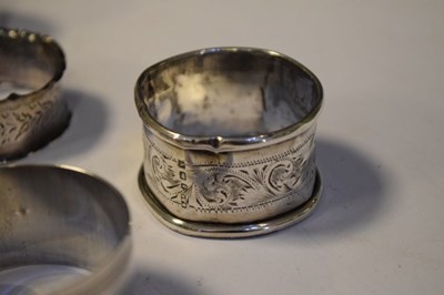 Lot 157 - Quantity of silver napkin rings