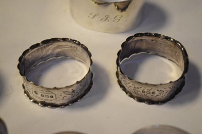 Lot 157 - Quantity of silver napkin rings