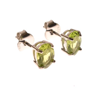 Lot 86 - Pair of peridot ear studs