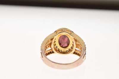 Lot 35 - Pink tourmaline and diamond dress ring