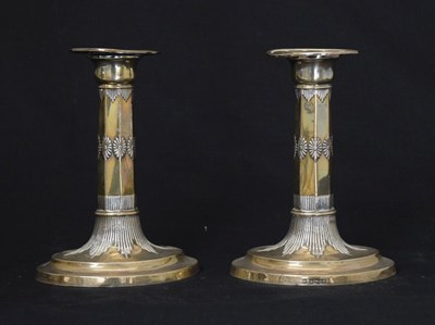 Lot 149 - Pair of Edward VII silver candlesticks