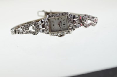 Lot 66 - Hamilton - Lady's diamond set mechanical cocktail watch